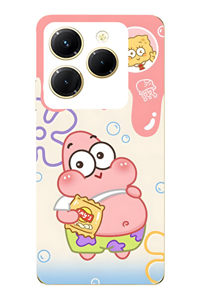 FLAMENKO حافظة هاتف إنفينيكس هوت 40i متوافقة مع باتريك ستار منقوش شفافة