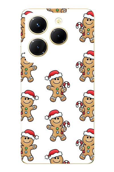 FLAMENKO حافظة هاتف شفافة متوافقة مع هاتف Infinix Hot 40i Gingerbread منقوش