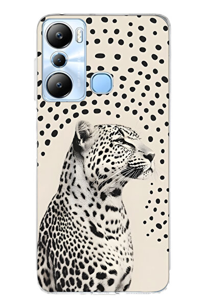 FLAMENKO حافظة هاتف شفافة متوافقة مع Infinix Hot 20i مكونة من طبعة الفهد قطع