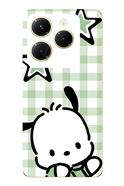 FLAMENKO حافظة هاتف شفافة متوافقة مع هاتف Infinix Hot 40i Cute Dog منقوش