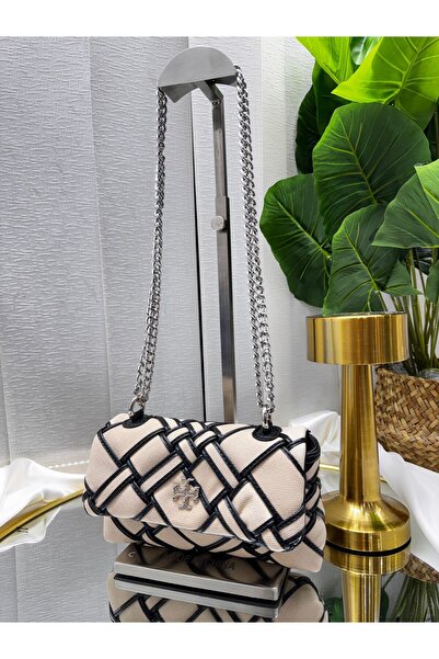 GENERAL حقيبة كتف نسائية عصرية بتصميم شبكي مميز يجمع بين الأناقة والطابع العصري