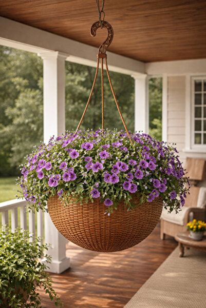 Binbirreyon Rattan Askılı Saksı 26cm Çiçek Saksısı Uzunluk:60cm AH164