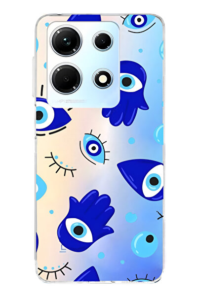 FLAMENKO حافظة هاتف هامسا هاند منقوش شفافة متوافقة مع إنفينيكس نوت 30