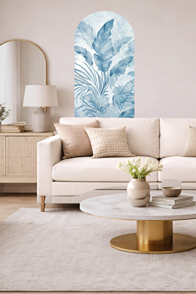 Sim Tasarım Set zidnih naljepnica sa ovalnim tropskim lišćem u nježnim bojama