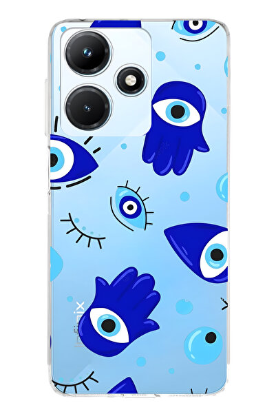 FLAMENKO حافظة هاتف شفافة متوافقة مع هاتف Infinix Hot 30i من Hamsa El منقوش