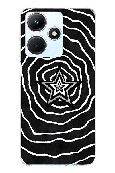 FLAMENKO حافظة هاتف شفافة متوافقة مع هاتف Infinix Hot 30i باللونين الأسود وال...