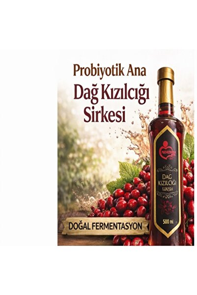 Dağ Kızılcığı Sirkesi 500 ml Doğal, Katkısız, Pastörize Edilmemiş, Pestisit İçermez