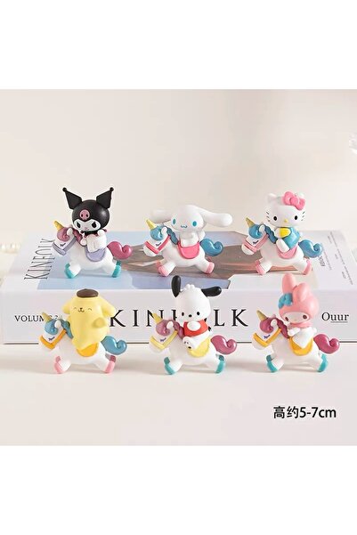 Bakmakistersen Sanrio Kuromi My Melody Hello Kitty Mini PVC Oyuncak Masa Süsü Hediyelik (6-7 cm)