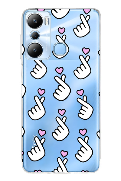 FLAMENKO حافظة هاتف شفافة متوافقة مع هاتف Infinix Hot 20i من نوع Parmak Kalp ...