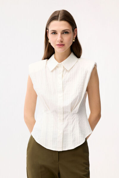 adL Pile Detaylı Kolsuz Gömlek