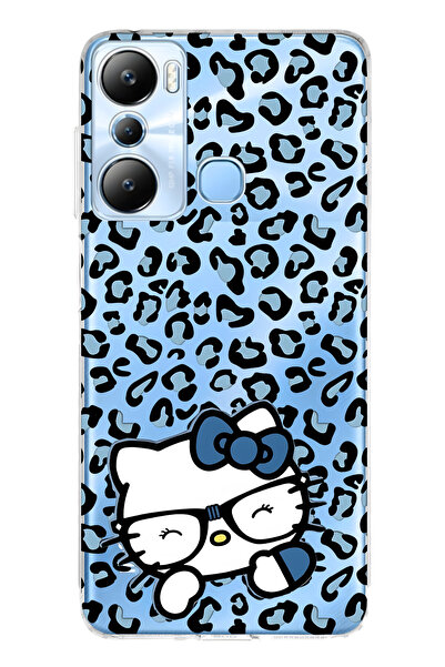 FLAMENKO حافظة هاتف شفافة متوافقة مع هاتف Infinix Hot 20i من نوع Kitty منقوش