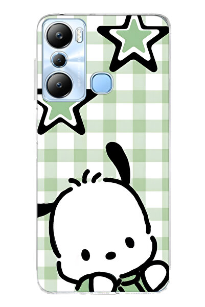 FLAMENKO حافظة هاتف شفافة متوافقة مع هاتف Infinix Hot 20i Cute Dog منقوش