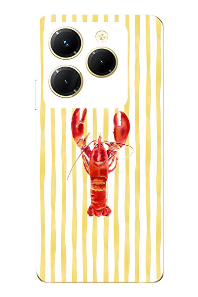 FLAMENKO حافظة هاتف شفافة متوافقة مع Infinix Hot 40i من نوع Istakoz منقوش