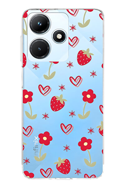 FLAMENKO حافظة هاتف شفافة متوافقة مع هاتف Infinix Hot 30i من نوع Strawberry a...