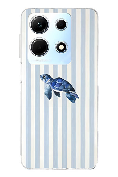 FLAMENKO حافظة هاتف إنفينيكس نوت 30 متوافقة مع Sea Turtle منقوش شفافة