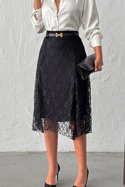 Ded COLLECTION Women's Stylish Belt Piece Elegant Lace Detailed Asymmetrical ...