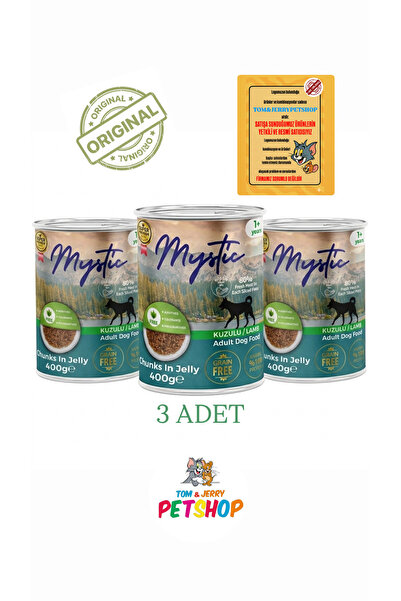 Mystic Tom&JerryPetshop- Jöleli Kuzulu Yetişkin Köpek Konserve 3 Adet