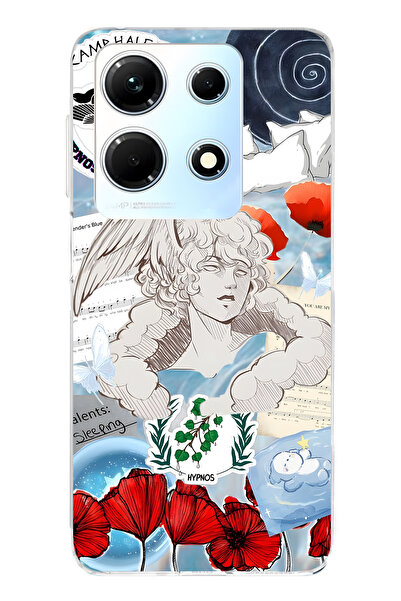 FLAMENKO حافظة هاتف إنفينيكس نوت 30 متوافقة مع هيبنوس منقوش شفافة