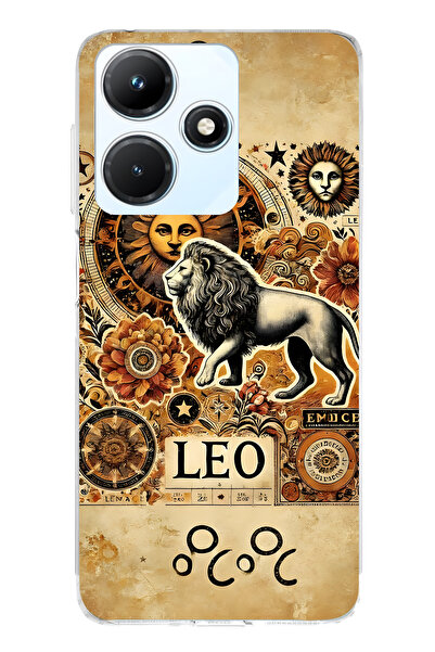 FLAMENKO حافظة هاتف شفافة متوافقة مع هاتف Infinix Hot 30i Aslan Burcu منقوش