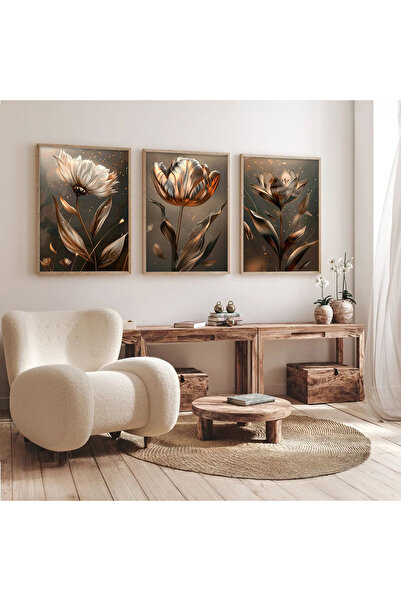 Dekorsiahome 3 Piece Wooden Framed Living Room Hall Kitchen Table Set Set3530