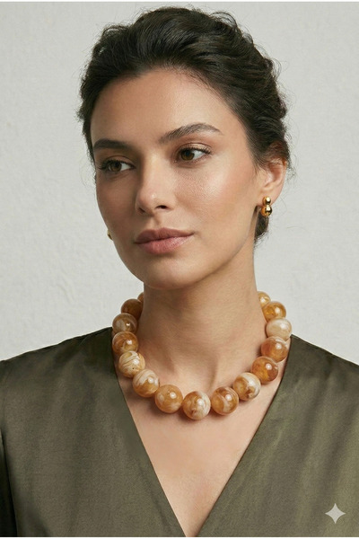 PETEK AKSESUAR Basic Acrylic Ball Necklace