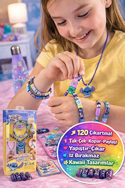 TOYFEST Disney Stitch Sticki Rolls Set de bijuterii cu 120 de autocolante det...