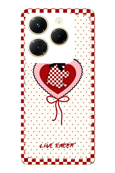 FLAMENKO حافظة هاتف شفافة متوافقة مع هاتف Infinix Hot 40i باللون الأحمر بنقش ...