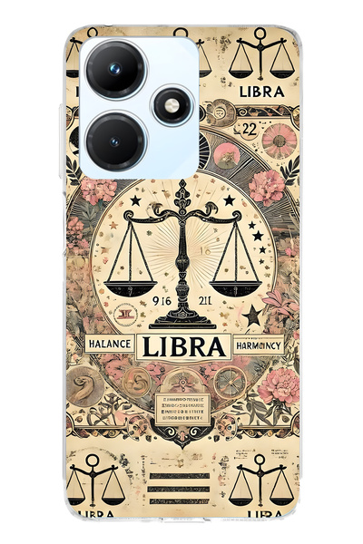 FLAMENKO حافظة هاتف شفافة متوافقة مع هاتف Infinix Hot 30i برج الميزان منقوش