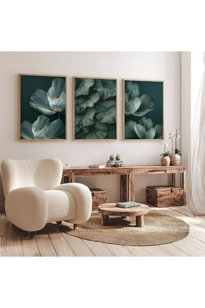 Dekorsiahome 3 Piece Wooden Framed Living Room Hall Kitchen Table Set Set3529