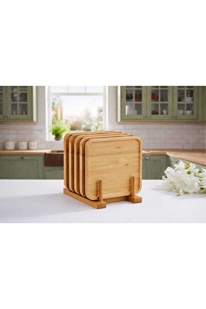 umut züccaciye 6 Pieces Square Bamboo Serving Plates Presentation Plates 20cm...