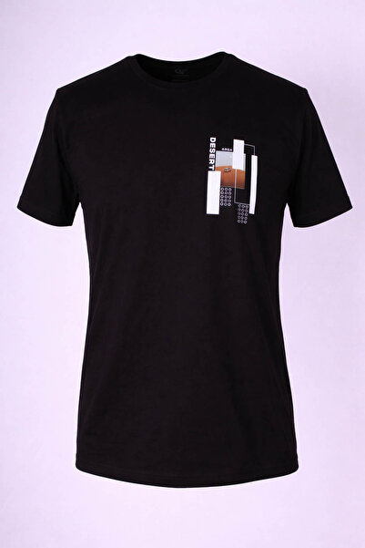 trender 26Y595000001 Men's T-Shirt Desert O Neck Printed