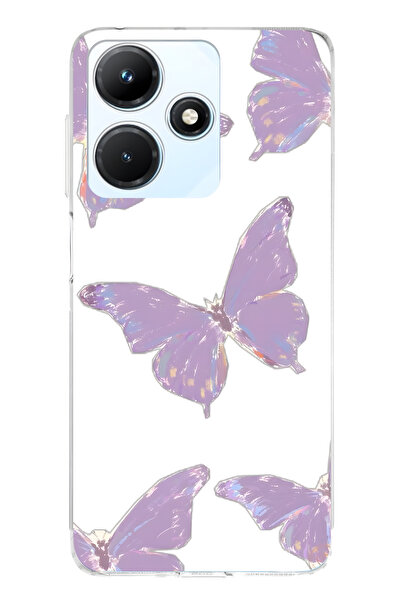 FLAMENKO حافظة هاتف شفافة متوافقة مع هاتف Infinix Hot 30i باللون الأرجواني Ke...