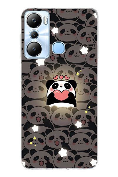 FLAMENKO حافظة هاتف شفافة لطيفة متوافقة مع هاتف Infinix Hot 20i من نوع Panda ...