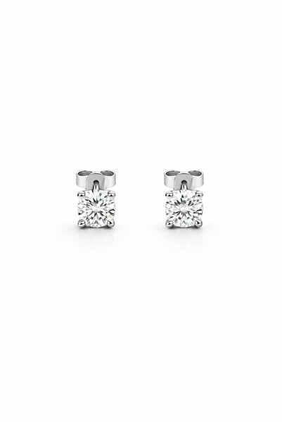 FELICELY FOR LOVELY MOMENTS 925 Silver Rhodium Plated Solitaire Earrings
