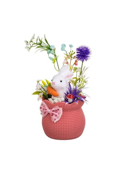 OEM Easter Decoration, Bunny with Flower Pot and Flowers, Multicolor, 10x24cm