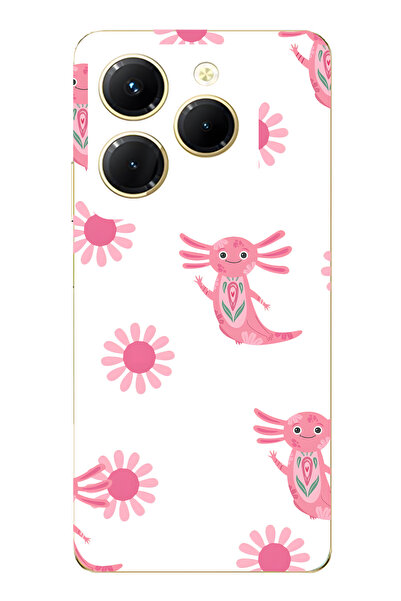 FLAMENKO حافظة هاتف شفافة باللون الوردي متوافقة مع هاتف Infinix Hot 40i من نو...