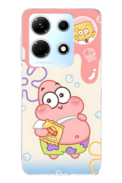 FLAMENKO حافظة هاتف إنفينيكس نوت 30 متوافقة مع باتريك ستار منقوش شفافة