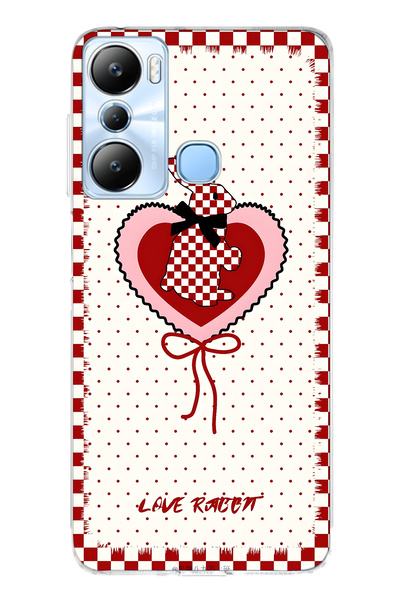 FLAMENKO حافظة هاتف شفافة متوافقة مع هاتف Infinix Hot 20i باللون الأحمر بنقش ...