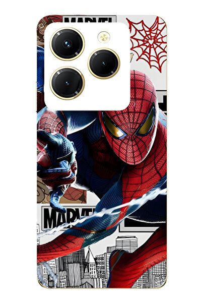 FLAMENKO حافظة هاتف شفافة متوافقة مع Infinix Hot 40i Super Hero منقوش