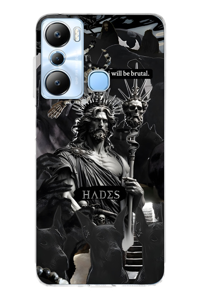 FLAMENKO حافظة هاتف شفافة متوافقة مع هاتف Infinix Hot 20i Hades Mythology منقوش