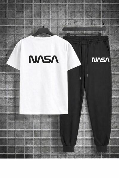 zeag Unisex Nasa Printed Tracksuit T-Shirt Set