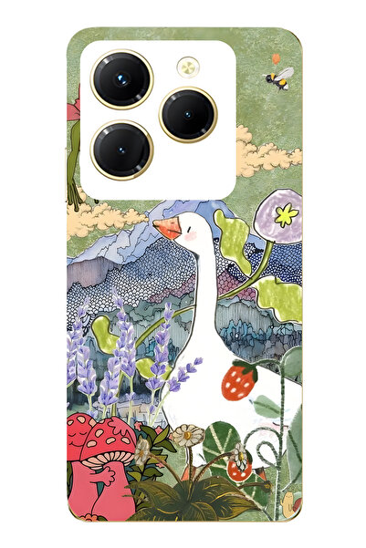 FLAMENKO حافظة هاتف شفافة متوافقة مع هاتف Infinix Hot 40i من نوع Kaz and Natu...