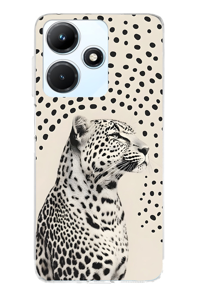 FLAMENKO حافظة هاتف شفافة متوافقة مع Infinix Hot 30i مكونة من طبعة الفهد قطع