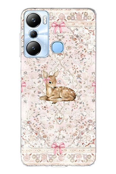 FLAMENKO حافظة هاتف شفافة متوافقة مع هاتف Infinix Hot 20i من نوع Geyik ve Bow...