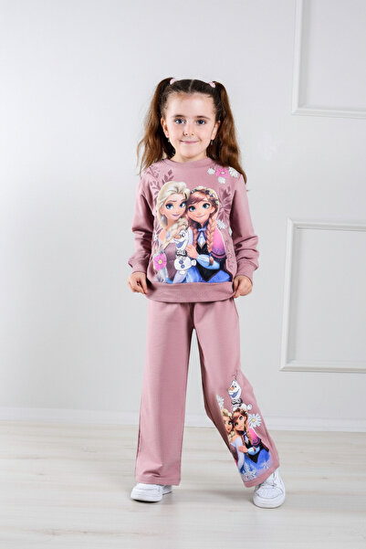 LİLLYPİCCA Girls' 2-Piece Set Character Patterned Sweatshirt and Wide Leg Pants