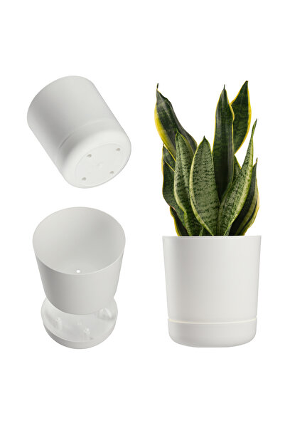 KADAX Ghiveci cu suport pentru flori, capac, bol rotund, 13 cm, alb mat