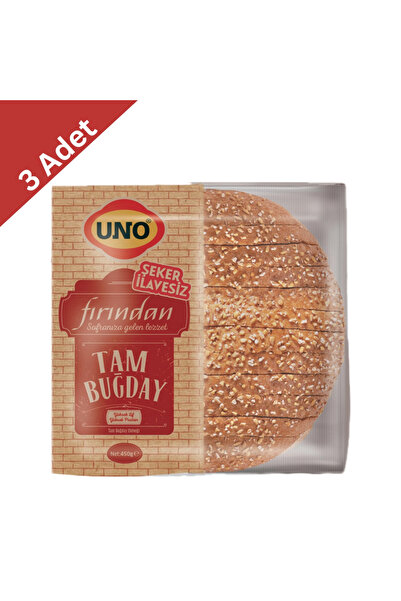Uno Fırından Tam Buğday Ekmeği 450 g x 3 Adet - Taze ve Yüksek Lifli Tam Buğday