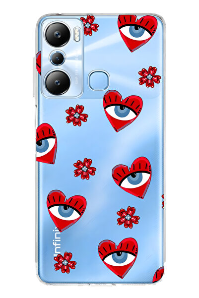 FLAMENKO حافظة هاتف شفافة متوافقة مع هاتف Infinix Hot 20i من نوع Heart Evil E...
