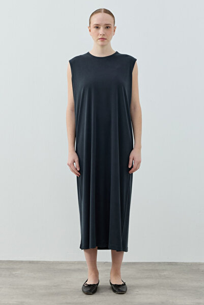 Merwishop Merwish Zero Sleeve Modal Inner Dress 1614 Black