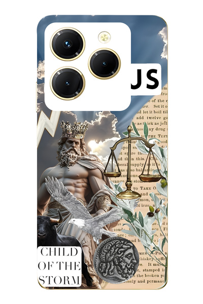 FLAMENKO حافظة هاتف شفافة متوافقة مع Infinix Hot 40i من نوع Zeus منقوش